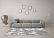 Machine Washable Abstract Gray Modern Rug in a Living Room,, wshabs1058gry