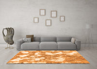 Machine Washable Abstract Orange Modern Rug, wshabs1058org