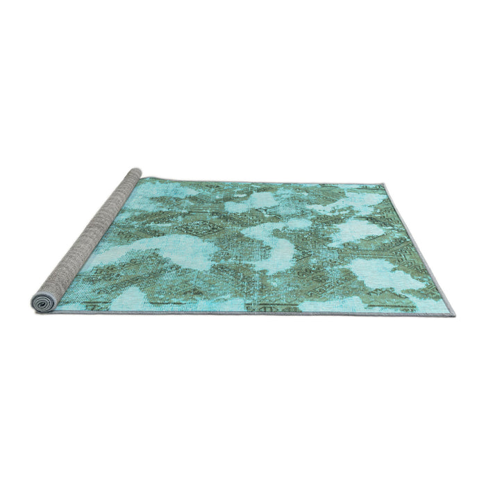 Sideview of Machine Washable Abstract Light Blue Modern Rug, wshabs1058lblu