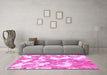 Machine Washable Abstract Pink Modern Rug in a Living Room, wshabs1058pnk