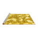 Sideview of Machine Washable Abstract Yellow Modern Rug, wshabs1058yw