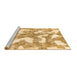 Sideview of Machine Washable Abstract Brown Modern Rug, wshabs1058brn