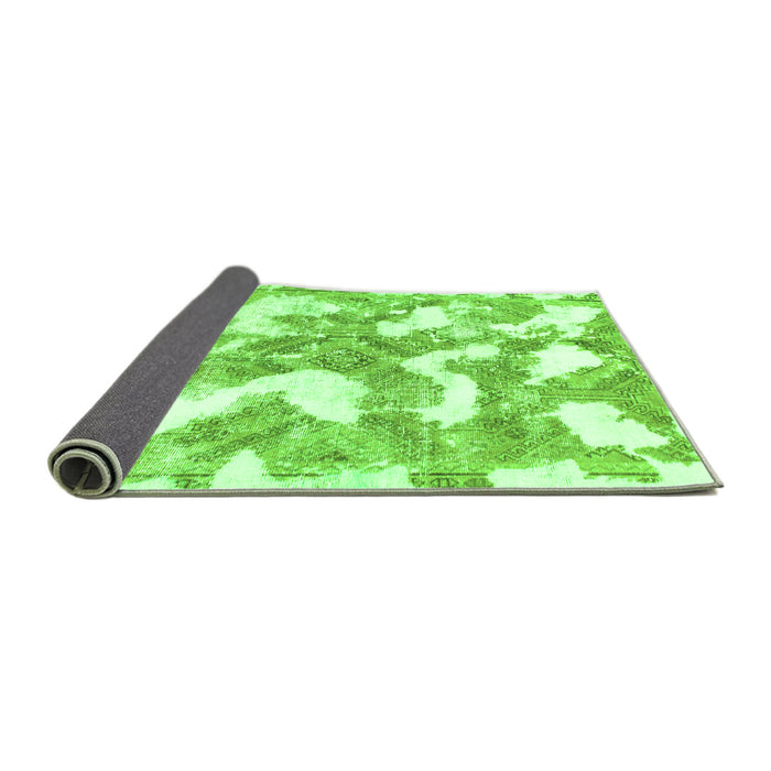 Sideview of Abstract Green Modern Rug, abs1058grn