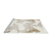 Sideview of Machine Washable Abstract Off White Beige Rug, wshabs1059