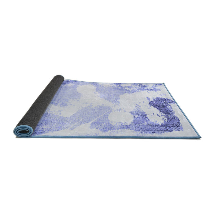 Sideview of Abstract Blue Modern Rug, abs1059blu