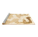 Sideview of Machine Washable Abstract Brown Modern Rug, wshabs1059brn