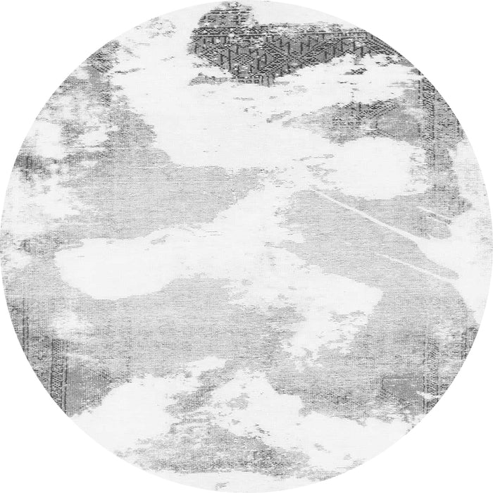 Round Abstract Gray Modern Rug, abs1059gry