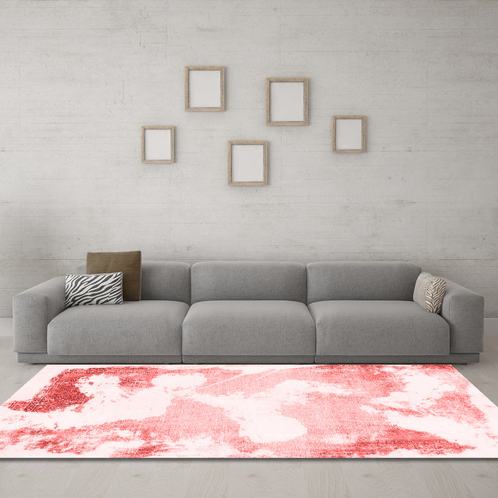 Modern Red Washable Rugs