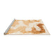 Sideview of Machine Washable Abstract Orange Modern Area Rugs, wshabs1059org