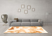 Machine Washable Abstract Orange Modern Area Rugs in a Living Room, wshabs1059org