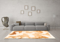 Machine Washable Abstract Orange Modern Rug, wshabs1059org