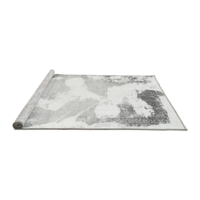 Sideview of Machine Washable Abstract Gray Modern Rug, wshabs1059gry