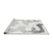 Sideview of Machine Washable Abstract Gray Modern Rug, wshabs1059gry