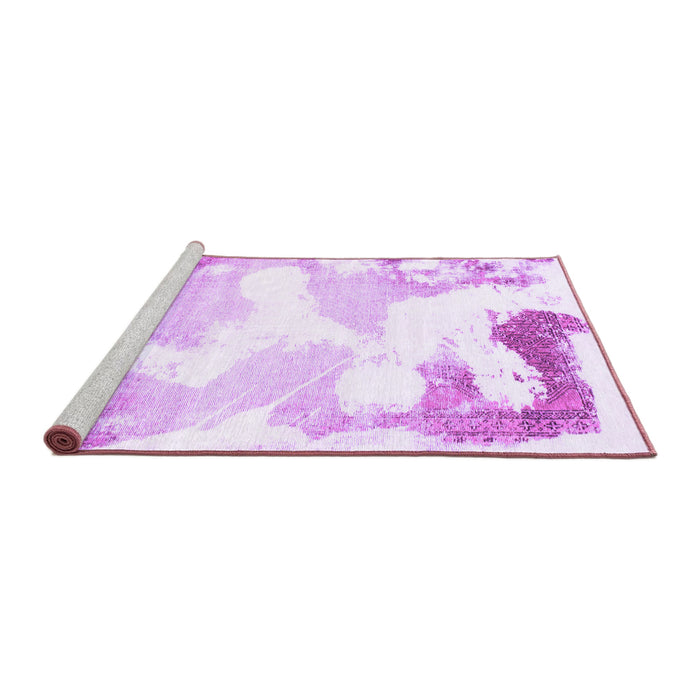 Sideview of Machine Washable Abstract Purple Modern Area Rugs, wshabs1059pur