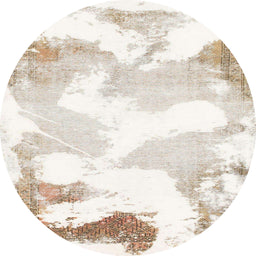 Square Abstract Off White Beige Modern Rug, abs1059
