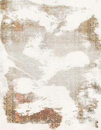 Machine Washable Abstract Off White Beige Rug, wshabs1059
