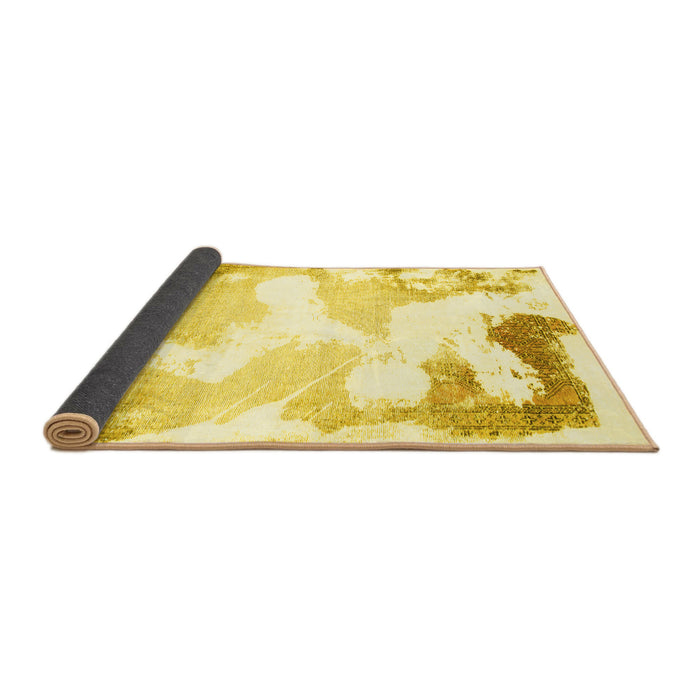 Sideview of Abstract Yellow Modern Rug, abs1059yw
