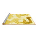 Sideview of Machine Washable Abstract Yellow Modern Rug, wshabs1059yw