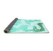 Sideview of Abstract Turquoise Modern Rug, abs1059turq