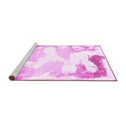 Sideview of Machine Washable Abstract Pink Modern Rug, wshabs1059pnk