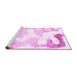 Sideview of Machine Washable Abstract Pink Modern Rug, wshabs1059pnk