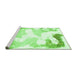 Sideview of Machine Washable Abstract Green Modern Area Rugs, wshabs1059grn