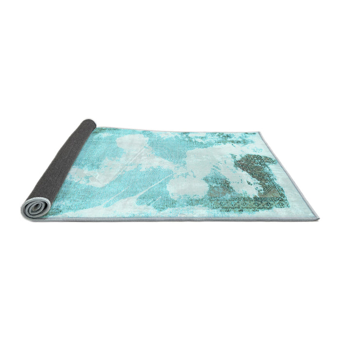 Sideview of Abstract Light Blue Modern Rug, abs1059lblu