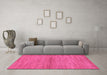 Machine Washable Abstract Pink Modern Rug in a Living Room, wshabs105pnk