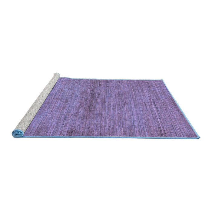 Sideview of Machine Washable Abstract Blue Modern Rug, wshabs105blu