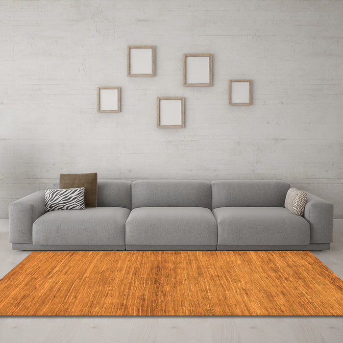 Machine Washable Abstract Orange Modern Area Rugs in a Living Room, wshabs105org