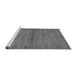 Sideview of Machine Washable Abstract Gray Modern Rug, wshabs105gry