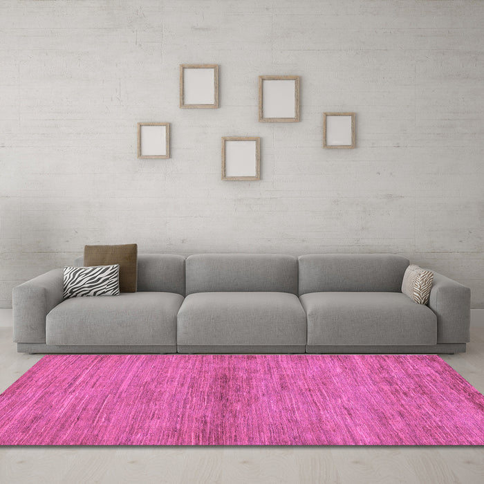Machine Washable Abstract Purple Modern Area Rugs in a Living Room, wshabs105pur