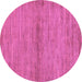 Round Machine Washable Abstract Purple Modern Area Rugs, wshabs105pur