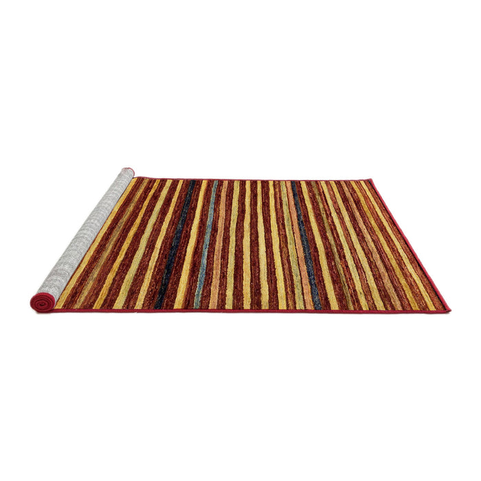Sideview of Machine Washable Abstract Tomato Red Rug, wshabs106