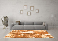 Machine Washable Abstract Orange Modern Rug, wshabs1060org