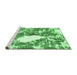 Sideview of Machine Washable Abstract Emerald Green Modern Area Rugs, wshabs1060emgrn