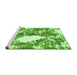 Sideview of Machine Washable Abstract Green Modern Area Rugs, wshabs1060grn