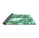 Sideview of Abstract Turquoise Modern Rug, abs1060turq