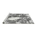 Sideview of Machine Washable Abstract Gray Modern Rug, wshabs1060gry