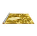 Sideview of Machine Washable Abstract Yellow Modern Rug, wshabs1060yw