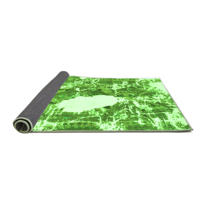 Sideview of Abstract Green Modern Rug, abs1060grn