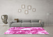 Machine Washable Abstract Pink Modern Rug in a Living Room, wshabs1060pnk