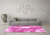 Machine Washable Abstract Pink Modern Rug, wshabs1060pnk