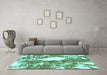 Machine Washable Abstract Turquoise Modern Area Rugs in a Living Room,, wshabs1060turq