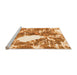 Sideview of Machine Washable Abstract Orange Modern Area Rugs, wshabs1060org