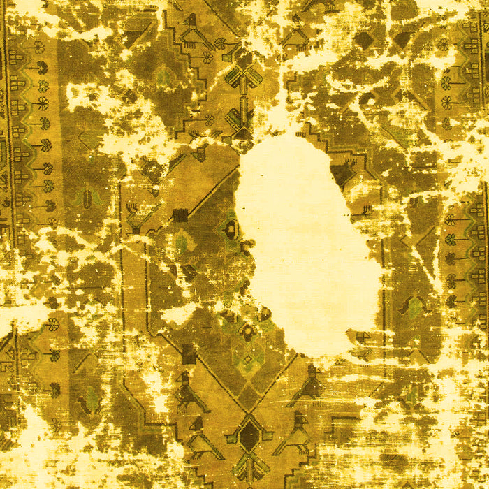 Machine Washable Abstract Yellow Modern Rug, wshabs1060yw