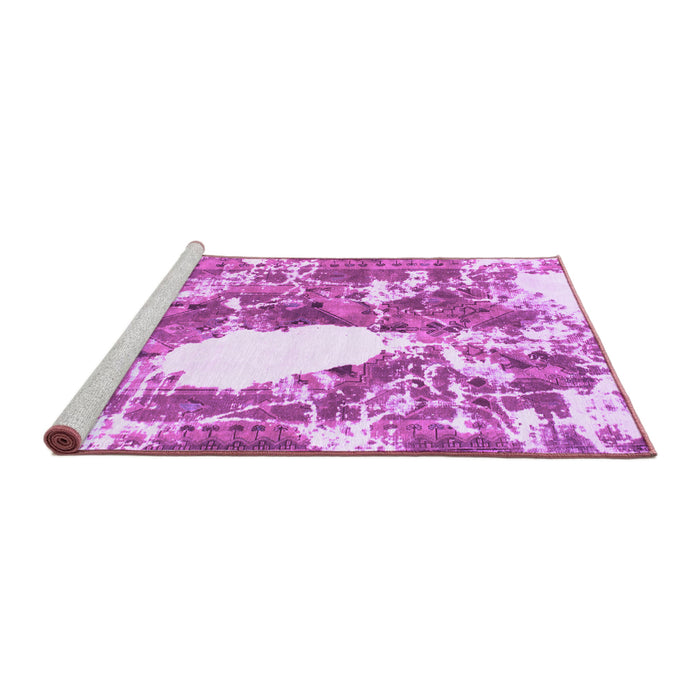 Sideview of Machine Washable Abstract Purple Modern Area Rugs, wshabs1060pur
