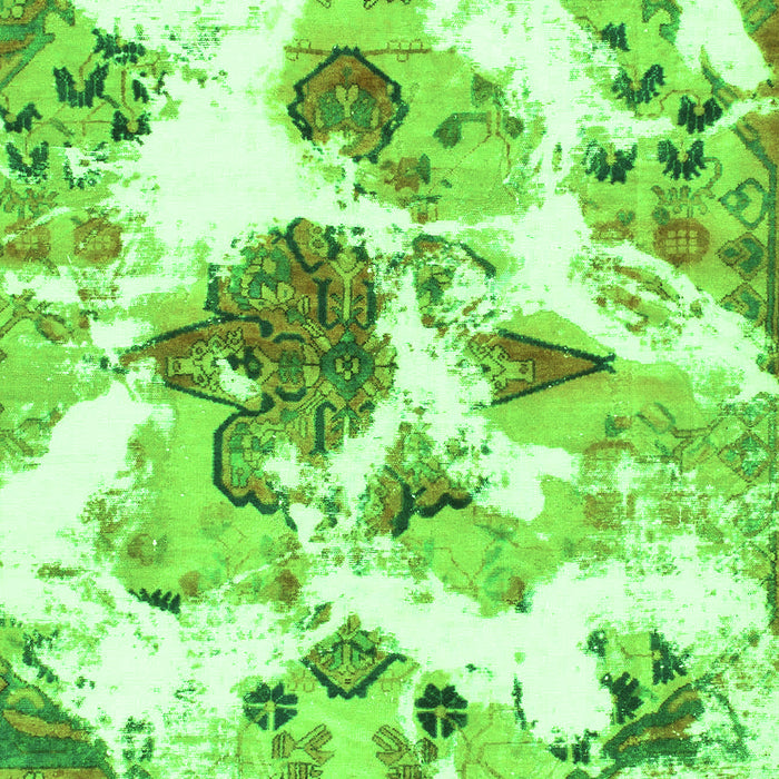 Machine Washable Abstract Green Modern Area Rugs, wshabs1061grn