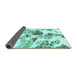 Sideview of Abstract Turquoise Modern Rug, abs1061turq