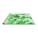 Sideview of Machine Washable Abstract Emerald Green Modern Area Rugs, wshabs1061emgrn